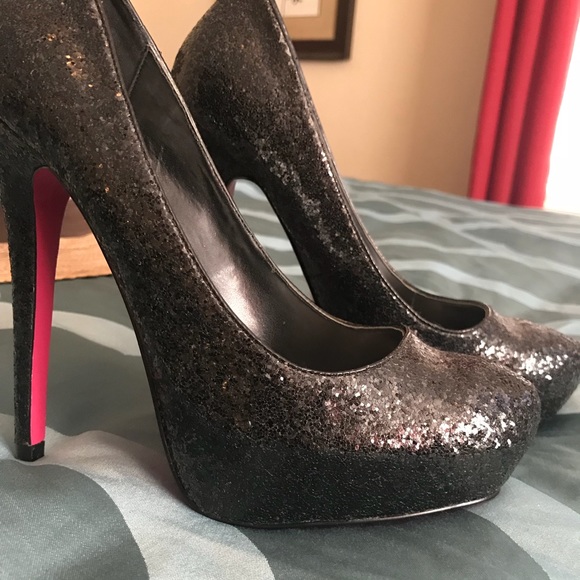 Shoe Dazzle Shoes - ‼️Cute black glitter heels